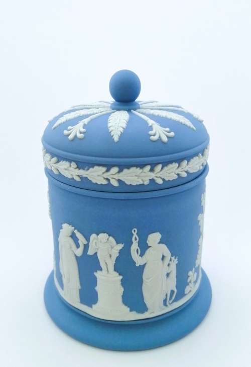 WEDGWOOD BLUE JASPER Large Lidded Pot