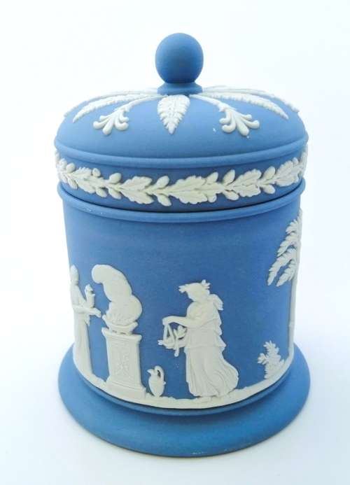 WEDGWOOD BLUE JASPER Large Lidded Pot