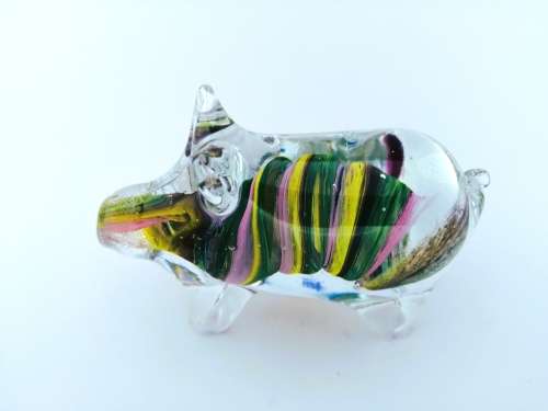 Alum Bay Glass Pig Paperweight / Ornament
