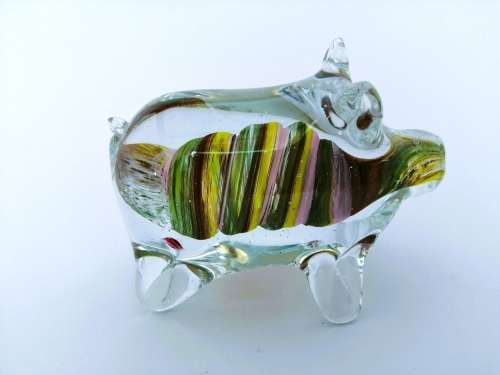 Alum Bay Glass Pig Paperweight / Ornament
