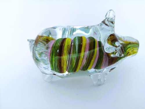 Alum Bay Glass Pig Paperweight / Ornament