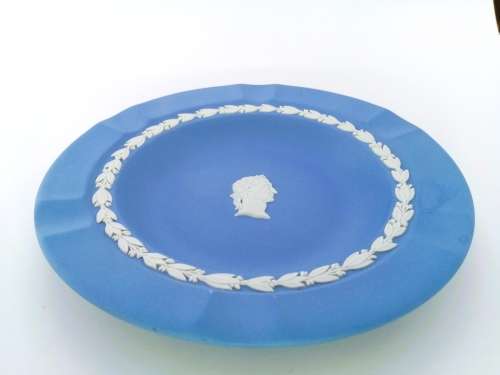 Vintage Wedgwood Jasper Fluted Plate Dish #