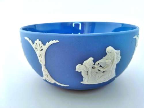 Vintage Wedgwood Jasper Blue Glazed Dish - Bowl  #