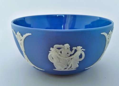 Vintage Wedgwood Jasper Blue Glazed Dish - Bowl  #