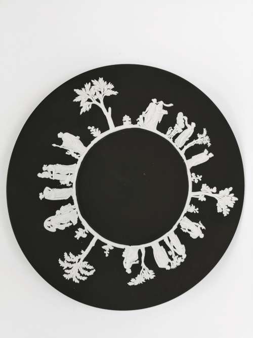 Wedgwood Basalt Black Jasperware Plate  #