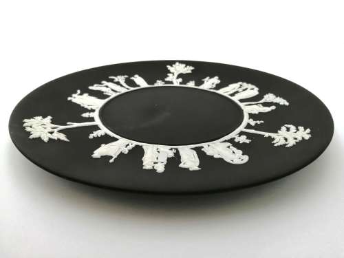 Wedgwood Basalt Black Jasperware Plate  #