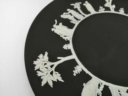 Wedgwood Basalt Black Jasperware Plate  #