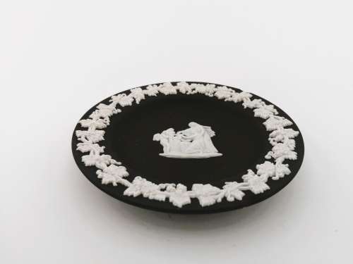 Black and White Basalt Wedgwood Jasperware Pin Dish