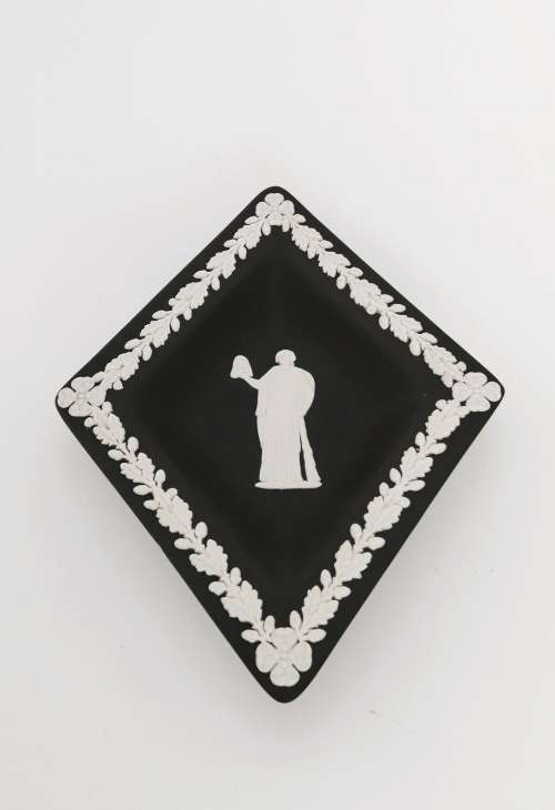Black and White Basalt Wedgwood Jasperware Diamond Pin Dish