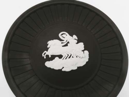 Black and White Basalt Wedgwood Jasperware Round Pin Dish