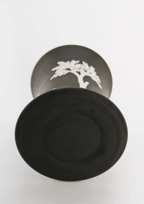 Vintage Wedgwood Jasper Basalt Black Vase  #