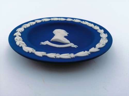 Vintage Wedgwood Jasper Medium Blue King Round Dish  #