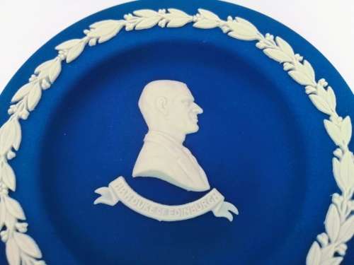 Vintage Wedgwood Jasper Medium Blue King Round Dish  #