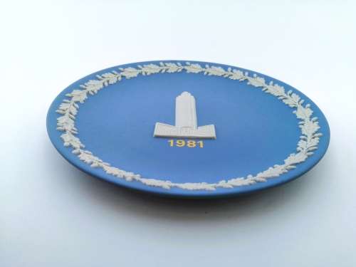 Jasper Blue Wedgwood Plate Plaque - National Westminster Tower 1981