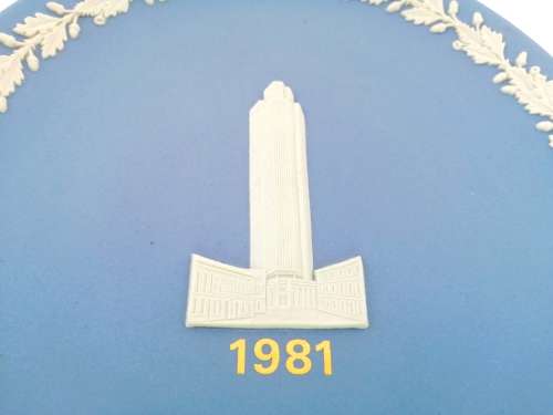 Jasper Blue Wedgwood Plate Plaque - National Westminster Tower 1981