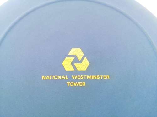 Jasper Blue Wedgwood Plate Plaque - National Westminster Tower 1981