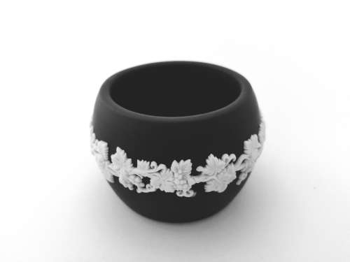 WEDGWOOD Black and White Jasperware Pot
