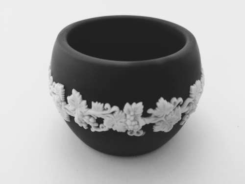 WEDGWOOD Black and White Jasperware Pot