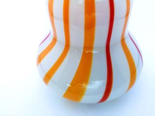 Murano Red and Orange Swirl Pattern Vase