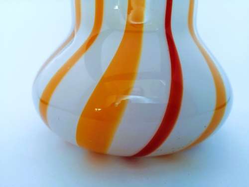 Murano Red and Orange Swirl Pattern Vase
