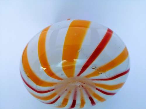 Murano Red and Orange Swirl Pattern Vase