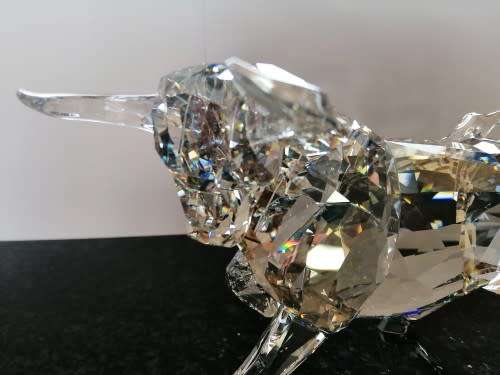 SWAROVSKI Very Large and Heavy Figurine Soulmates Bull Silver Shade  #