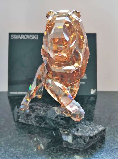 Swarovski Crystal Large and Heavy Soulmates Lion Stunning Golden Shadow