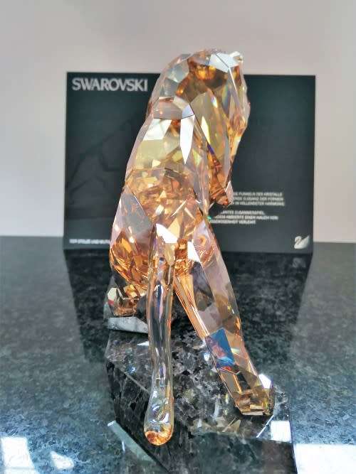 Swarovski Crystal Large and Heavy Soulmates Lion Stunning Golden Shadow