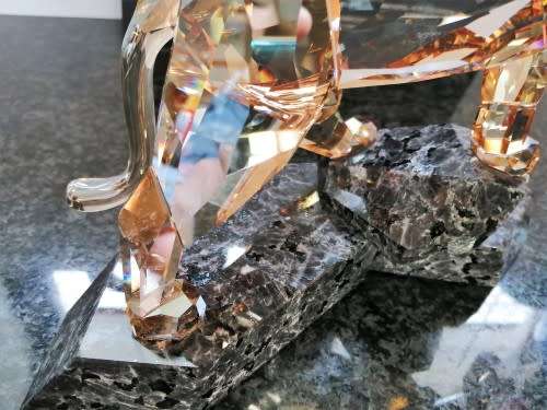 Swarovski Crystal Large and Heavy Soulmates Lion Stunning Golden Shadow
