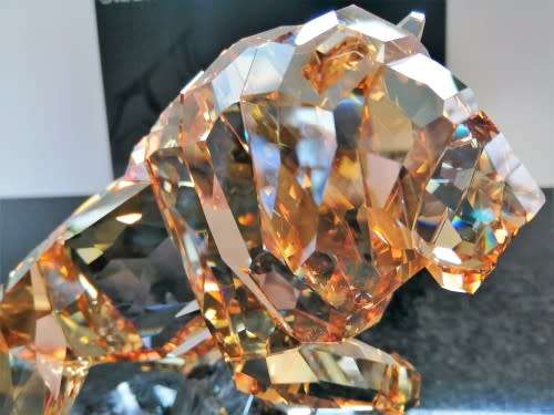 Swarovski Crystal Large and Heavy Soulmates Lion Stunning Golden Shadow