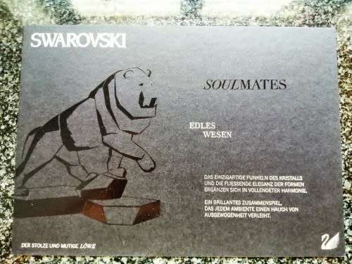 Swarovski Crystal Large and Heavy Soulmates Lion Stunning Golden Shadow