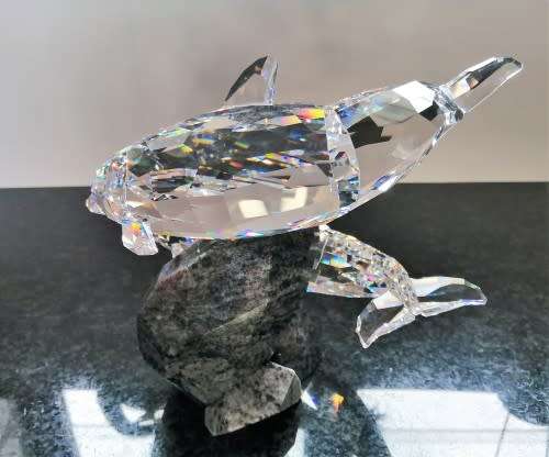 SWAROVSKI Very Large and Heavy Soulmates, Stunning Dolphins on granite #