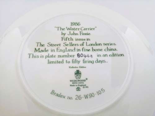 Stunning Wedgwood The Street Sellers of London Plate ` The water carrier `1986