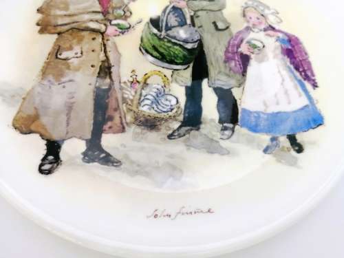 Stunning Wedgwood The Street Sellers of London Plate ` Seller of hot green Peas `1986
