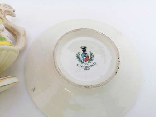 Fabulous Capodimonte Handmade Hand painted Tea Cup and Saucer Italy