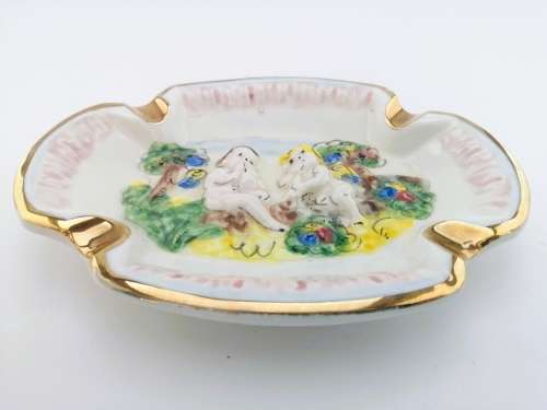 Fabulous Capodimonte Handmade Hand painted Dish Italy