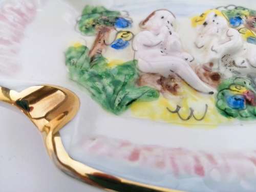 Fabulous Capodimonte Handmade Hand painted Dish Italy