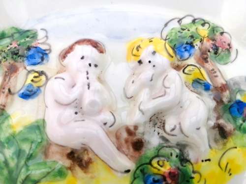 Fabulous Capodimonte Handmade Hand painted Dish Italy