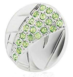 Swarovski Crystal 2008 Event Pin For Pandas Bamboo Rhodium Green Crystals