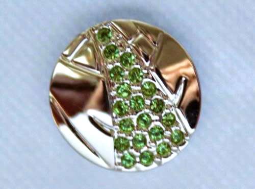 Swarovski Crystal 2008 Event Pin For Pandas Bamboo Rhodium Green Crystals