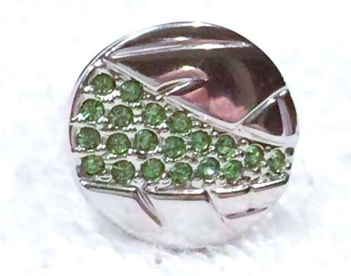 Swarovski Crystal 2008 Event Pin For Pandas Bamboo Rhodium Green Crystals