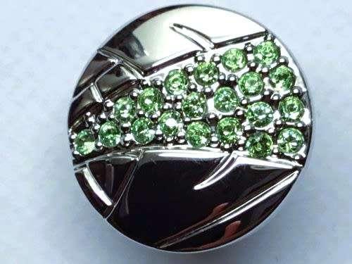 Swarovski Crystal 2008 Event Pin For Pandas Bamboo Rhodium Green Crystals