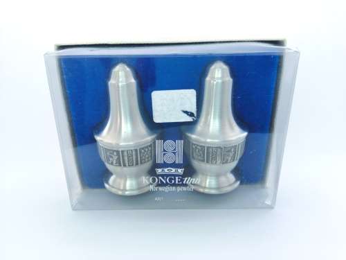 Norwegian Pewter - Konge Norse Viking Salt and  Pepper Pots
