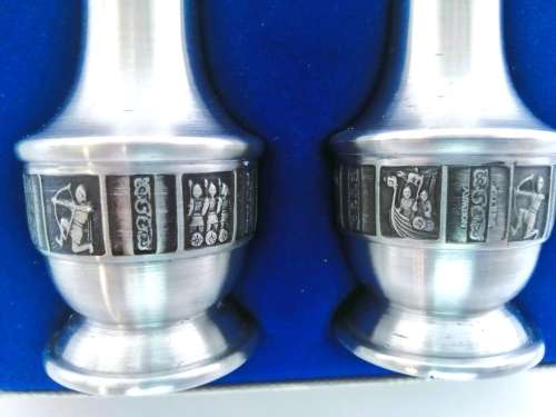 Norwegian Pewter - Konge Norse Viking Salt and  Pepper Pots