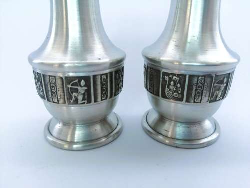 Norwegian Pewter - Konge Norse Viking Salt and  Pepper Pots
