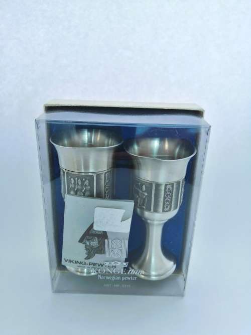 Retro Konge Norwegian Viking pewter goblet