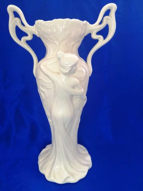 Art Nouveau-style two handled vase modelled with maidens by Gifthaus