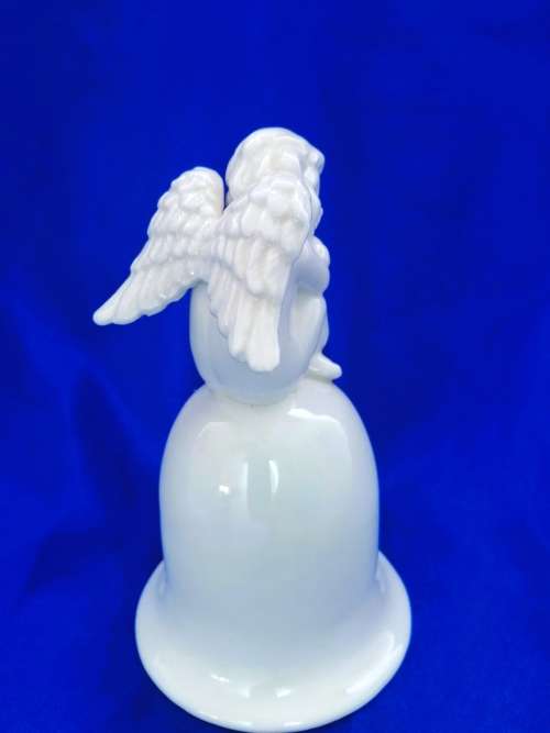 Continental blanc de chine Bell with Cherub sat on top