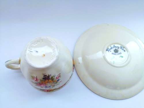 Cup and Saucer Made by Woods Ivory Ware England