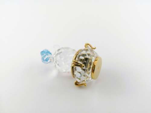 Swarovski Crystal Memories Blue Cactus Plant Gold Plated